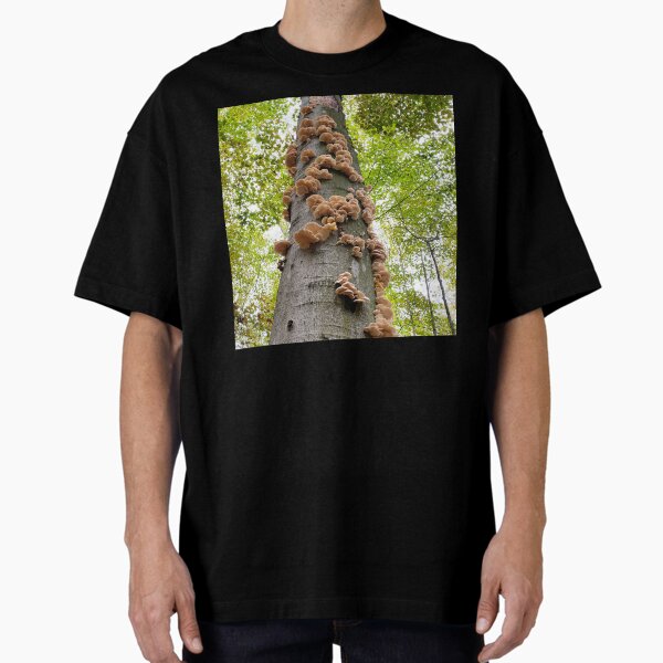 Item preview, Oyster mushrooms growing up a tree designed and sold by MostSplendid.