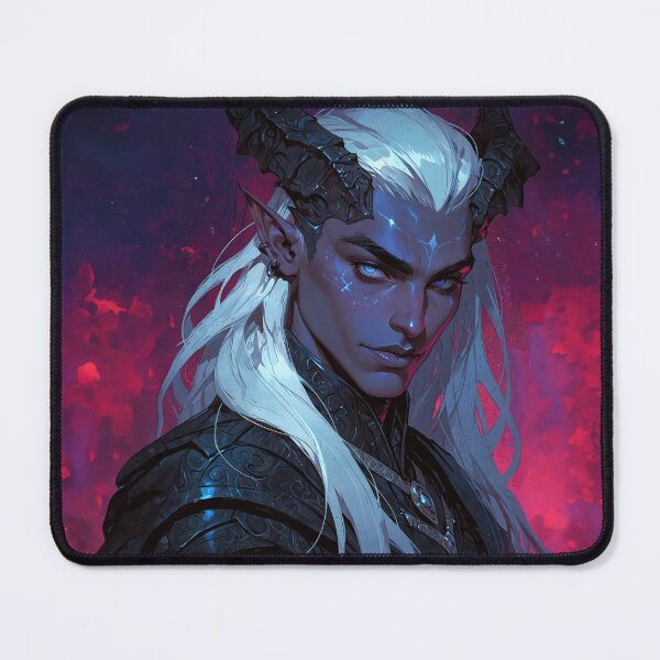 Item preview, Dark Elf With Silver Hair and Black Horns designed and sold by CriaCreative.