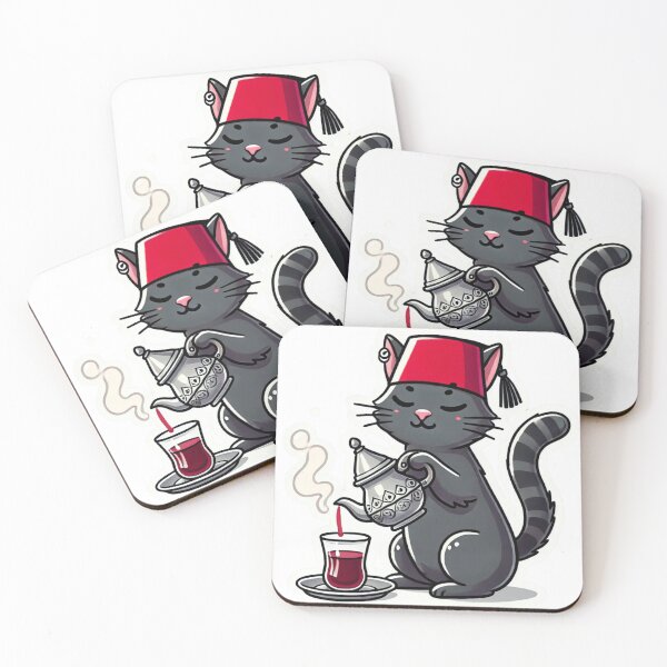 Item preview, cat making tea sticker designed and sold by houcimo.
