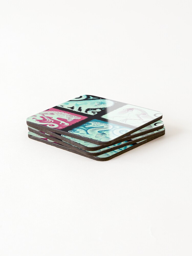 Thumbnail 4 of 5, Coasters (Set of 4), Four Cryptids Inverted designed and sold by HalcyonThings.