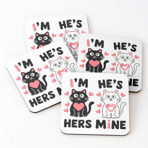 Item preview, Adorable Couple Cats Hers and Mine T-Shirt – Perfect Romantic Gift designed and sold by Apaisan.