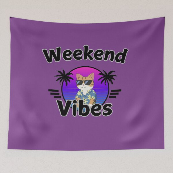 Item preview, Weekend Vibes Chill Cat designed and sold by vizclothing.