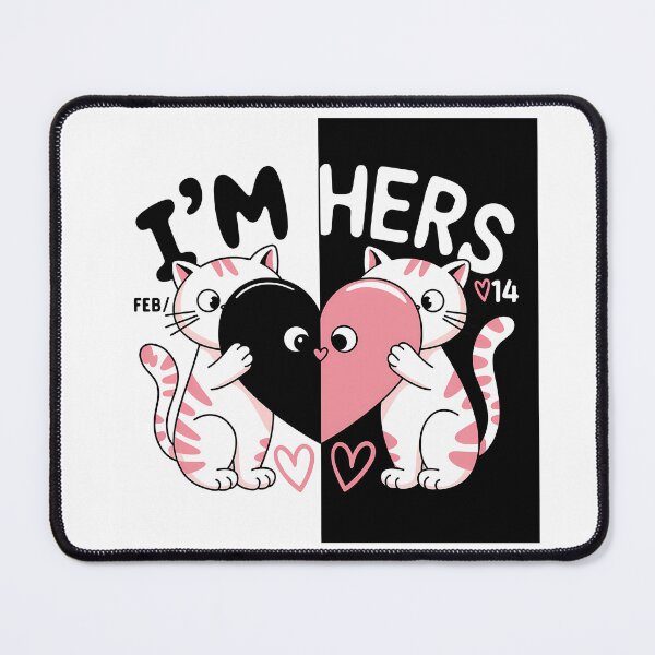 Item preview, I'm Hers – Cute Valentine Cats Couple T-Shirt designed and sold by Apaisan.