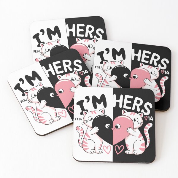 Item preview, I'm Hers – Cute Valentine Cats Couple T-Shirt designed and sold by Apaisan.