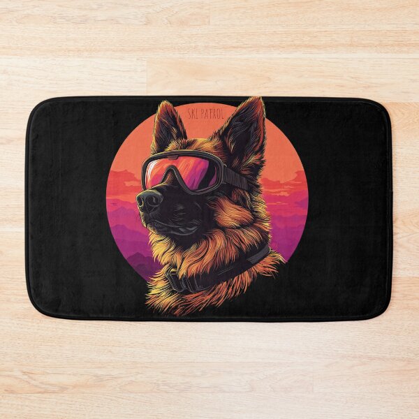 Item preview, German Shepherd ski patrol retro sunset designed and sold by polygrafix.