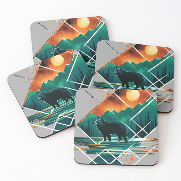 Item preview, Bear / Wolf In Geometric Wildscape designed and sold by GearGrafix.