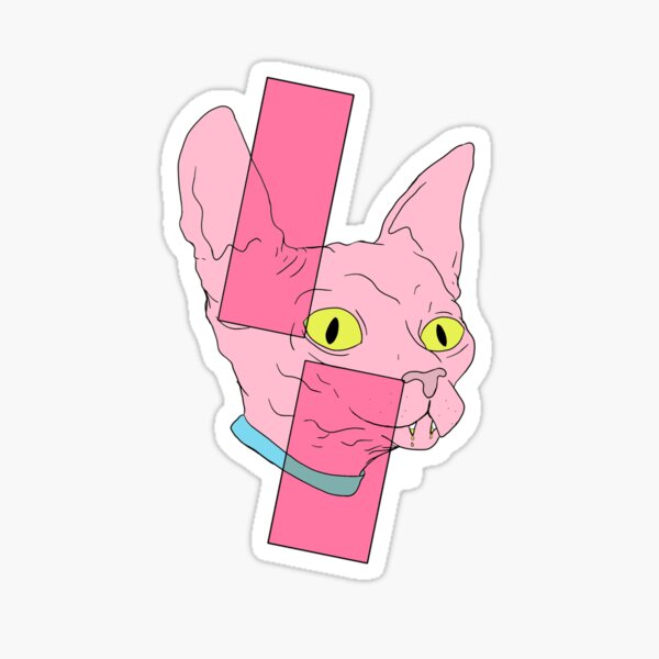 Goblin Sphynx Cat with Fangs Sticker