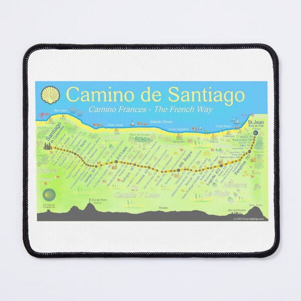 Item preview, Map of the Camino de Santiago designed and sold by Inspiring Maps.