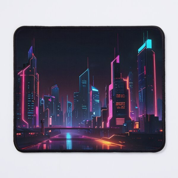 Item preview, A cityscape at night with neon lights, retro-futuristic style, cyberpunk hues designed and sold by johndesignwaves.