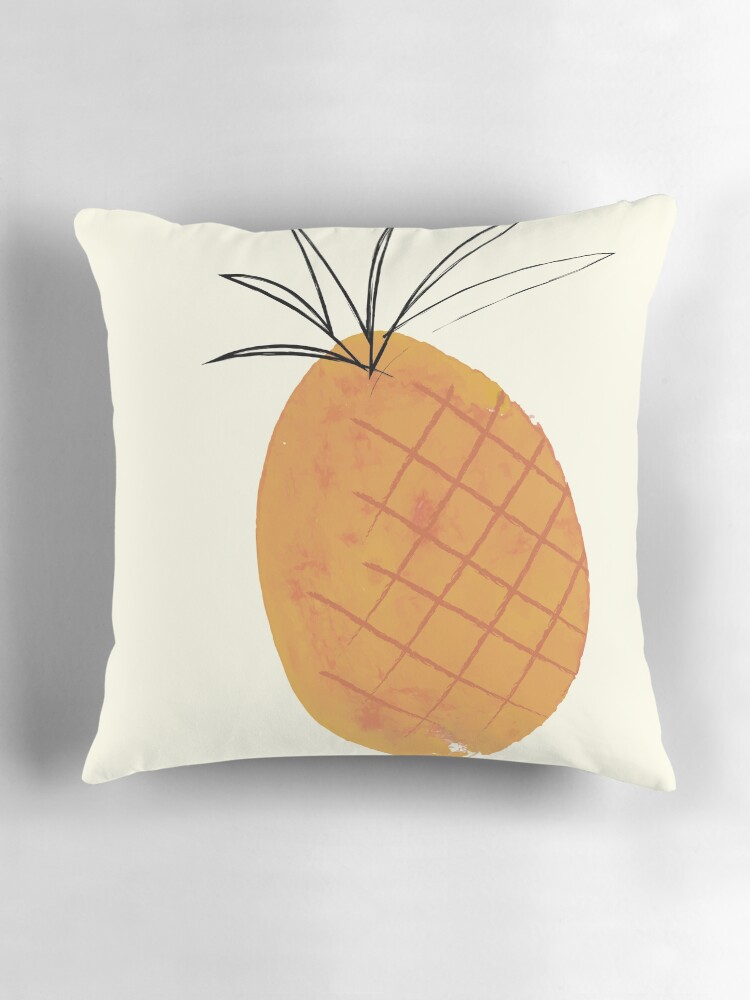 Thumbnail 3 of 4, Pillow, Freehand Pineapple designed and sold by HoopandHoller.