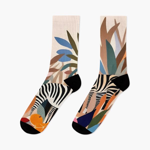 Item preview, Three Zebras, Tropical Wildlife Jungle Animal Illustration, Summer Botanical Wild Forest designed and sold by 83oranges.com.