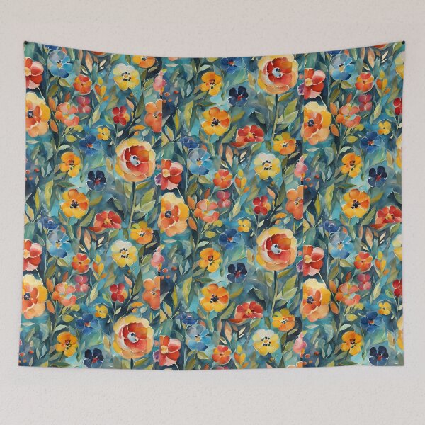 Item preview, Colorful Watercolor Wildflowers Pattern Wildflowers lovers designed and sold by Wiss2Arts.