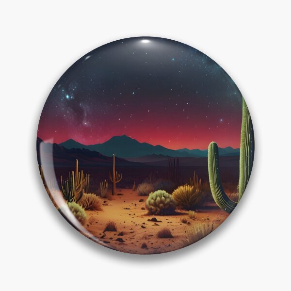 Item preview, A neon desert with glowing cacti under a starry sky, retro surrealism designed and sold by johndesignwaves.