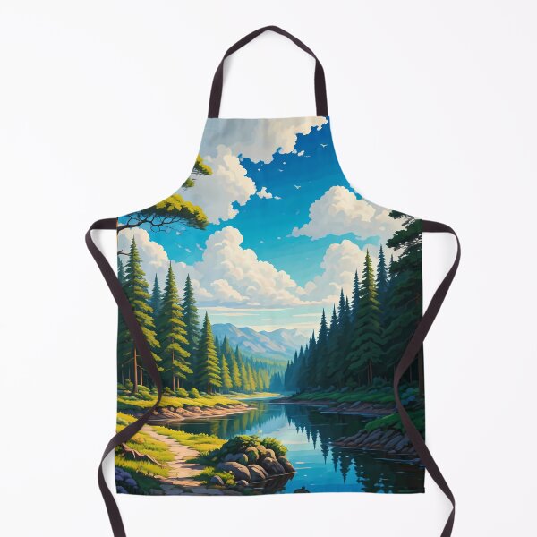 Item preview, Artistic painting of nature green trees and water designed and sold by malik-modern-de.