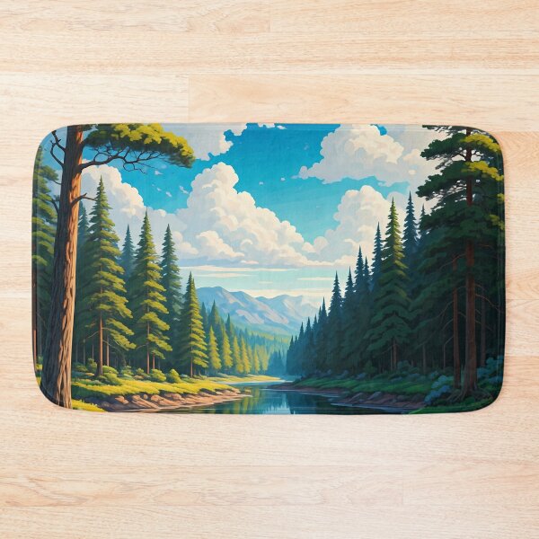 Item preview, Artistic painting of nature green trees and water designed and sold by malik-modern-de.
