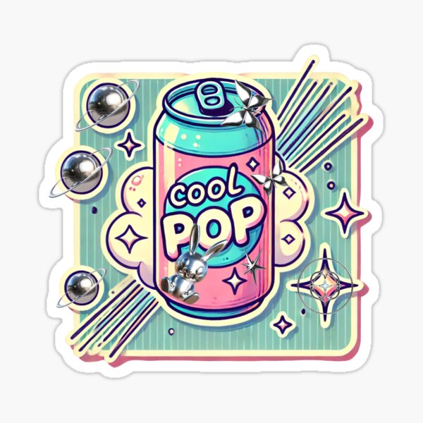 Item preview, Retro Soda Can with Neon Pastel and Silver designed and sold by DreamDojo.