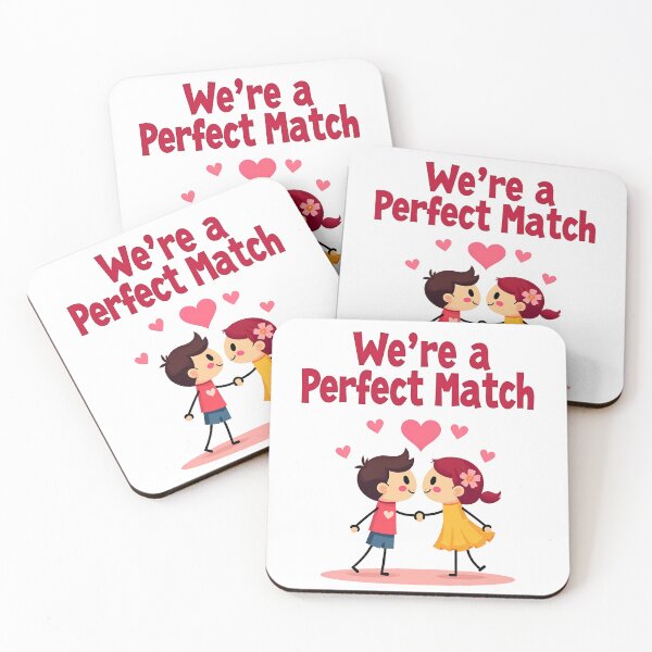 Item preview, We're a Perfect Match - Cute Valentine's Day Design designed and sold by pandk25.