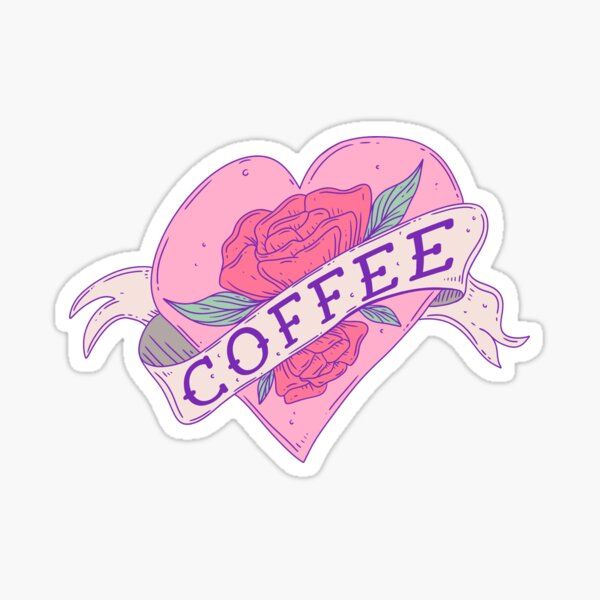 Item preview, Tattoo Style Coffee Heart - Bold and Quirky Coffee Lover designed and sold by Jess.a.creates.