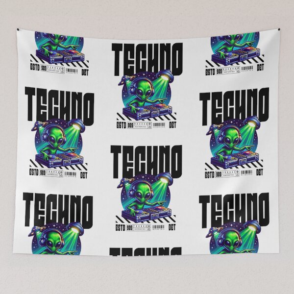Item preview, TECHNO  - Alien Dj UFO Decks (black)  designed and sold by Discothreadz.