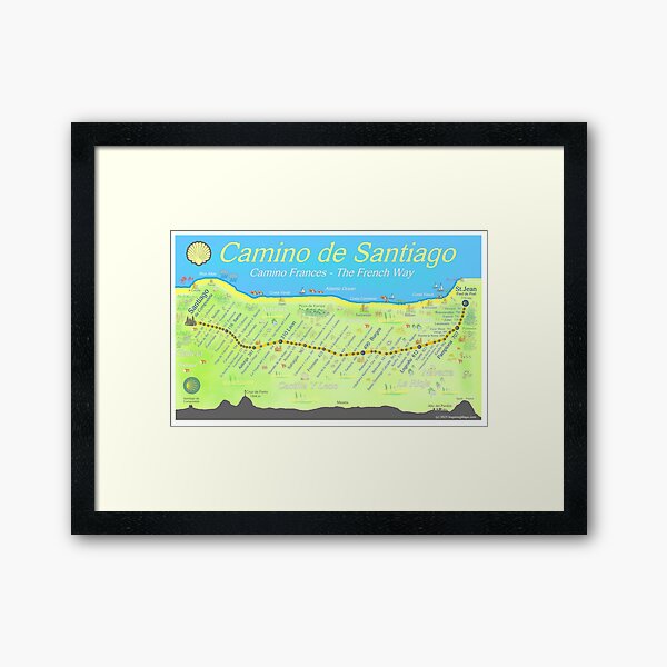 Item preview, Camino de Santiago - Camino Frances - The French Way designed and sold by Inspiring Maps.