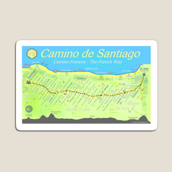 Artikel-Vorschau von Camino de Santiago – Camino Frances – Der französische Weg, designt und verkauft von Inspiring Maps.