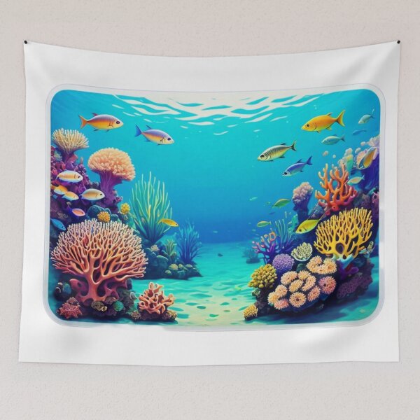 Item preview, Calming ocean views, coral reefs, or schools of fish sticker design  designed and sold by InsightA.