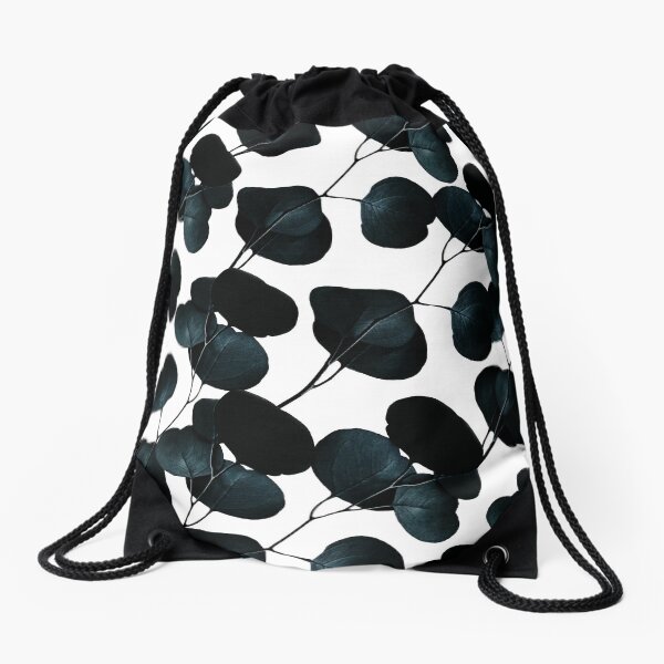 Dark Leaves #redbubble #artforsale Drawstring Bag