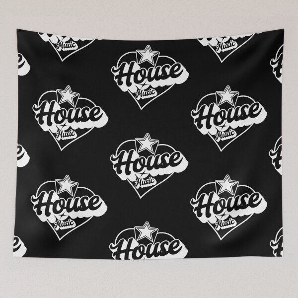 Item preview, HOUSE MUSIC  - Heart Star Vibez (White)  designed and sold by Discothreadz.
