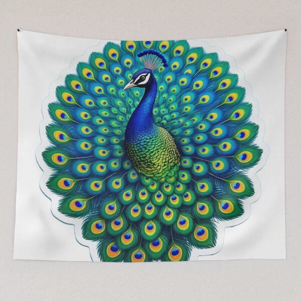 Item preview, Beautiful peacock sticker design  designed and sold by InsightA.