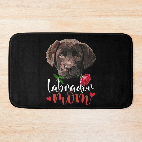Artikelvorschau, Schokoladenbrauner Labrador-Welpe mit Rose für Mama entworfen und verkauft von Just-Arts-4U.