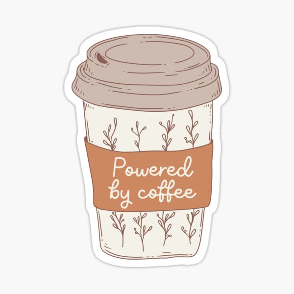 Artikel-Vorschau von Kaffeetasse mit Blumen - Powered by Coffee, designt und verkauft von Jess.a.creates.