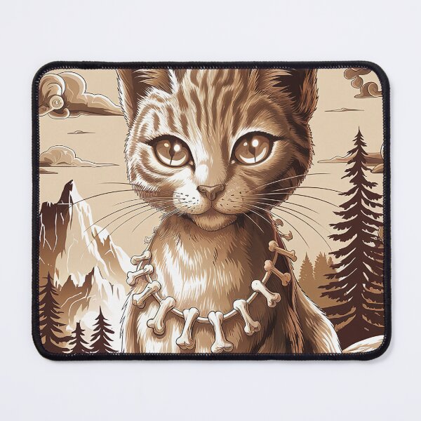 Item preview, Nature Cat Painting Whimsical Wild Life Abstract Vintage Zentangle Art designed and sold by Witty Shirts.