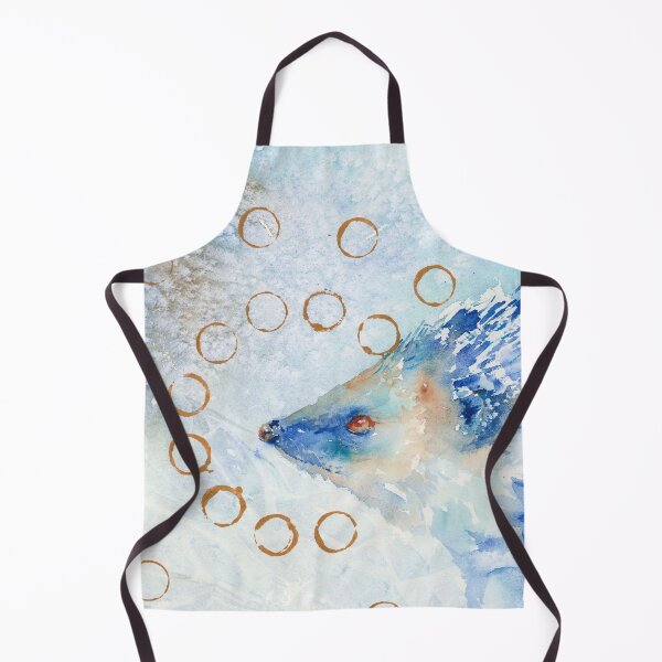 Item preview, Blue Hedgehog with Gold Rings Watercolor Painting designed and sold by Valerie Englehart.