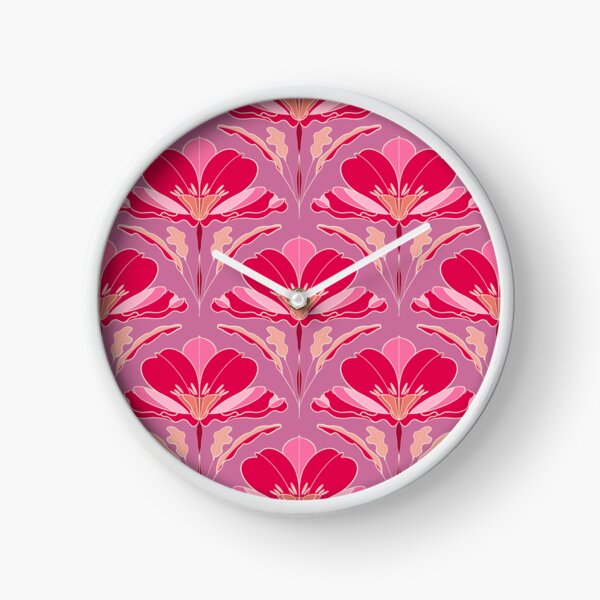 Lilium Red and Lilac Clock