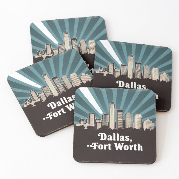 Item preview, Dallas Fort Worth Retro Blue downtown designed and sold by PhansCustoms.