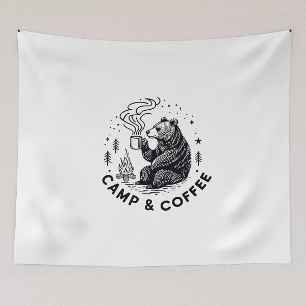 Item preview, Camp & Coffee: Outdoor Adventure, Nature, and Coffee Lovers Design designed and sold by Colorful-Garden.