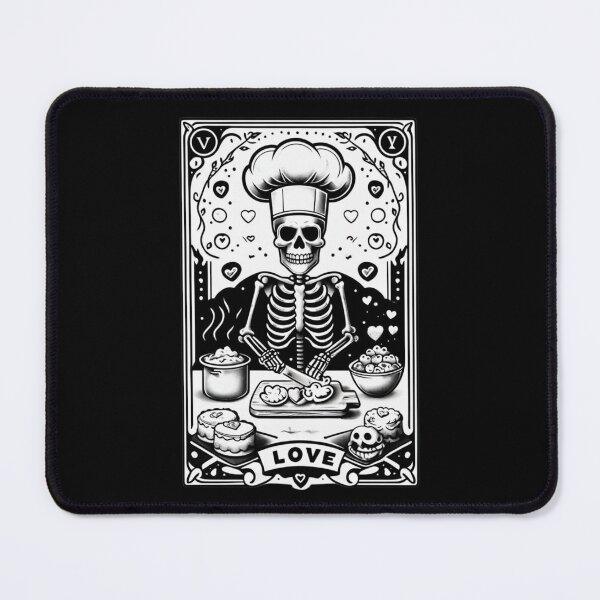 Item preview, Skeleton Chef Valentine: Heart Patterns in Vintage Tattoo Style designed and sold by Colorful-Garden.