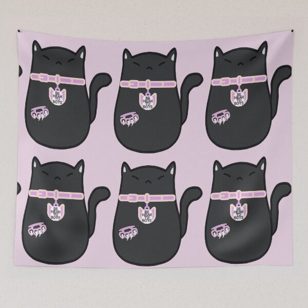 Item preview, Be Mean To Boys Black Cat Energy Brass Claw Knuckles designed and sold by LivingRoomZoo.