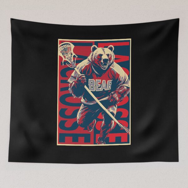 Item preview, Bear Lacrosse Player designed and sold by TrueArtsStore.