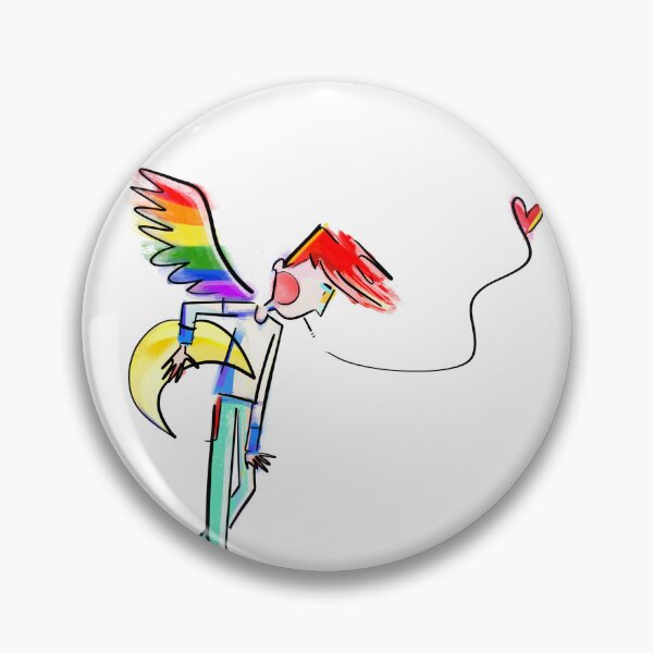 Item preview, Artistic lgbtq angel holding the moon above the city at night designed and sold by eva-daniil.