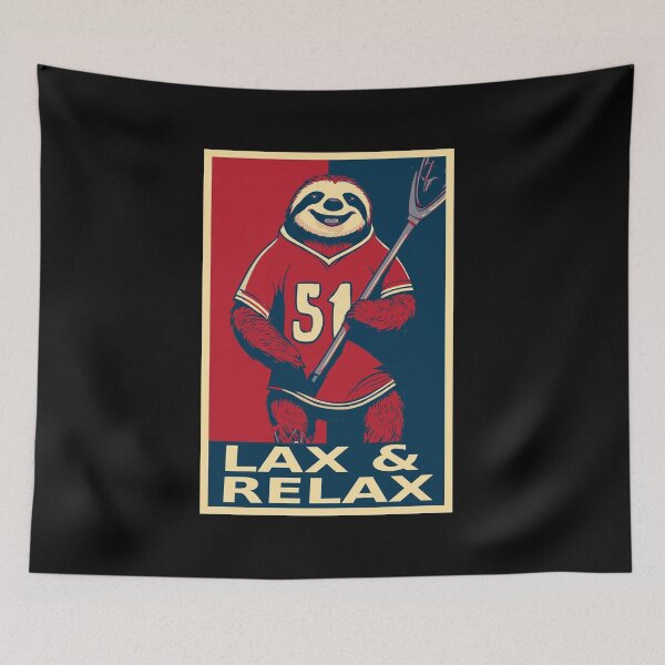 Item preview, Lax And Relax Funny Sloth Lacrosse Player Hope designed and sold by TrueArtsStore.