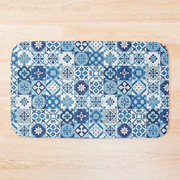 Item preview, Mediterranean Blues - Mediterranean tiles print designed and sold by hellcom.