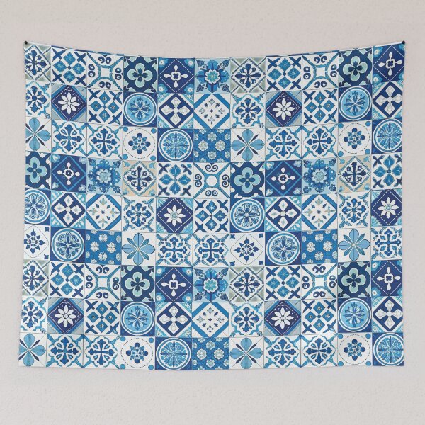 Item preview, Mediterranean Blues - Mediterranean tiles print designed and sold by hellcom.