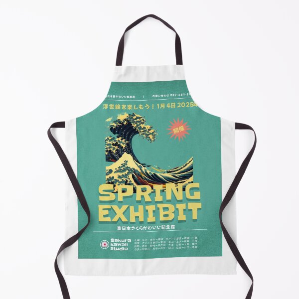 Aperçu de l'œuvre Affiche de l'exposition de printemps | L'art inspiré des vagues de l'ukiyo-e créée et vendue par SakuraJapanArt.