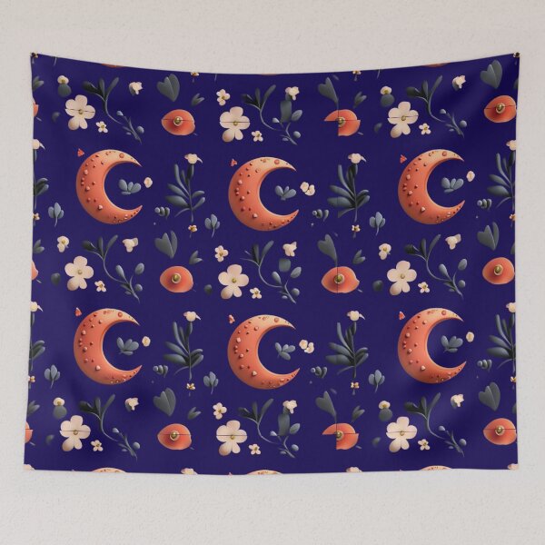 Item preview, Botanical Pattern With Moons And Flowers designed and sold by Aise06.