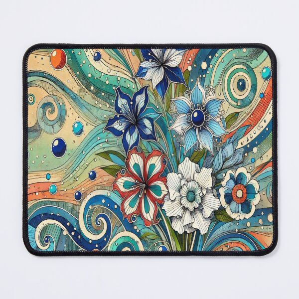 Item preview, Flower Pop Blue 2 designed and sold by Kate Kornitsky.