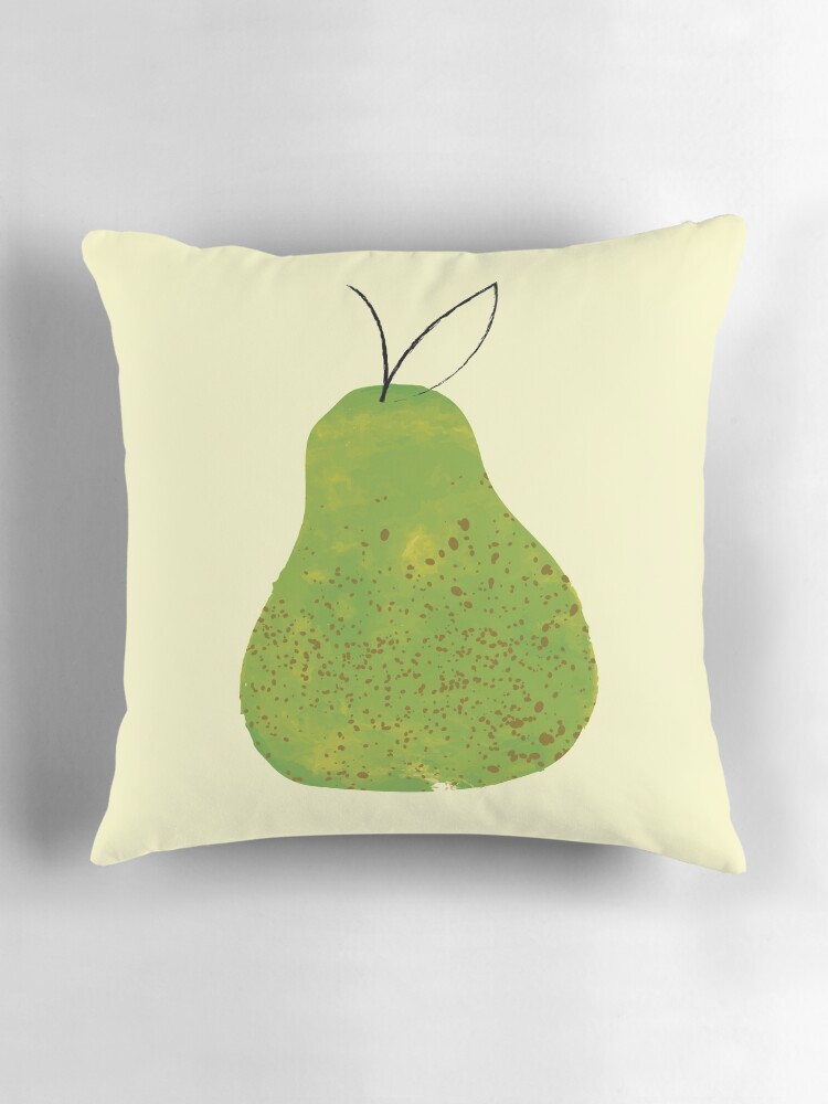 Thumbnail 3 of 4, Pillow, Freehand Pear designed and sold by HoopandHoller.