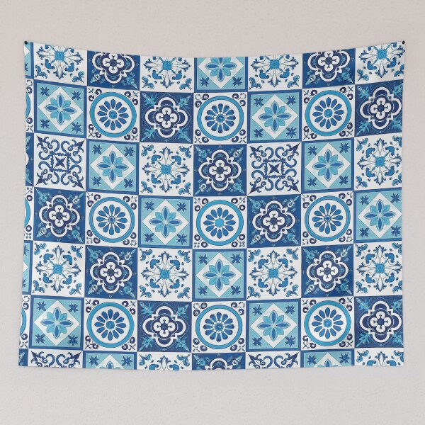Item preview, Coastal Echo - Mediterranean tiles print designed and sold by hellcom.