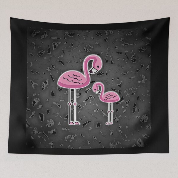Item preview, Pink Flamingo Birds . Earthy Grey . #1 designed and sold by Artistic63.