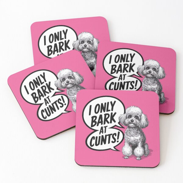 Item preview, I Only Bark At Cunts Dog Bandana  designed and sold by Flirt-Teez.